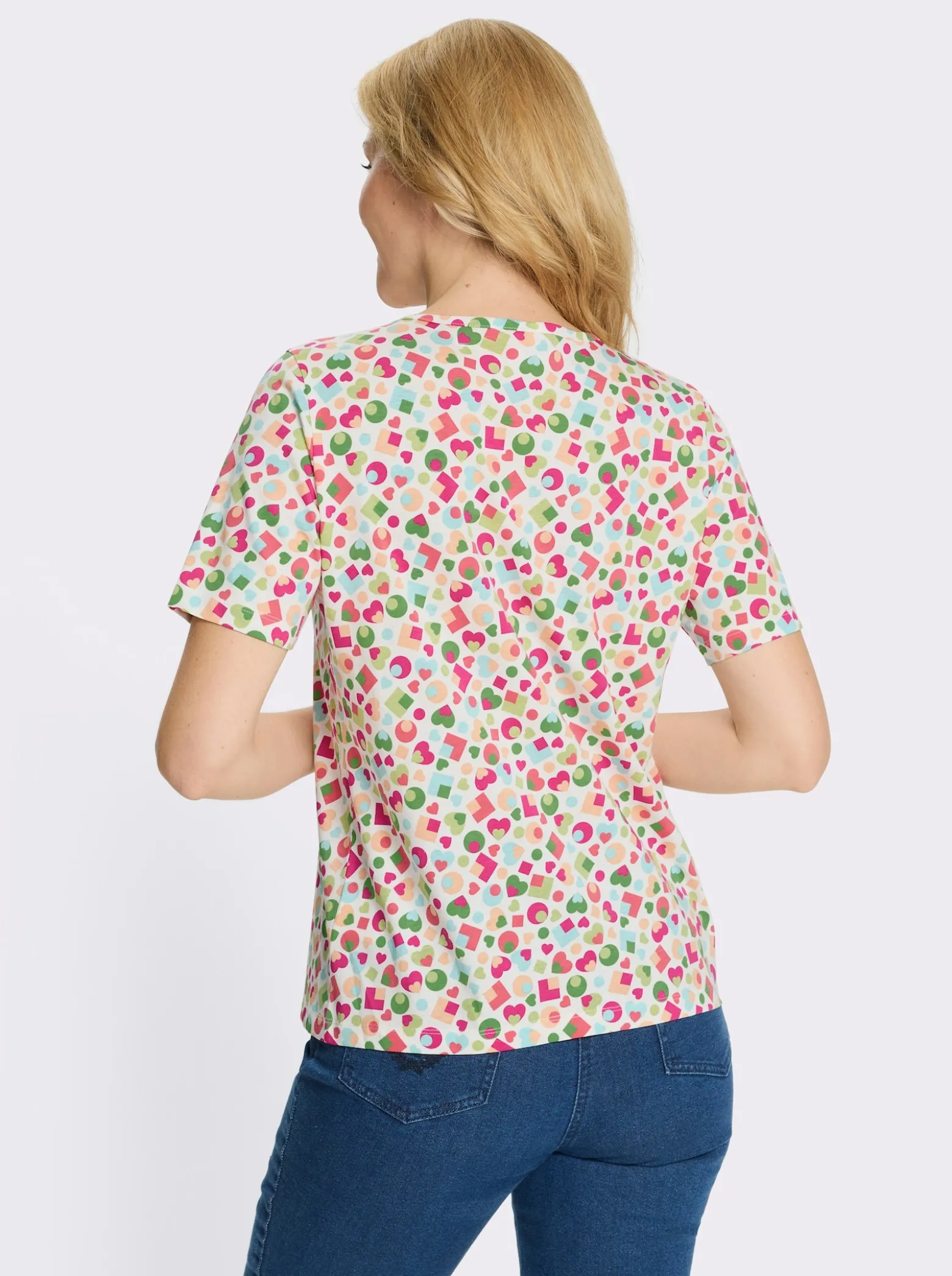 Kurzarmshirt im bunten Allover-Print