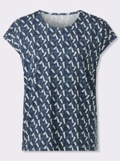 Kurzarmshirt im farbharmonischen Druckmuster