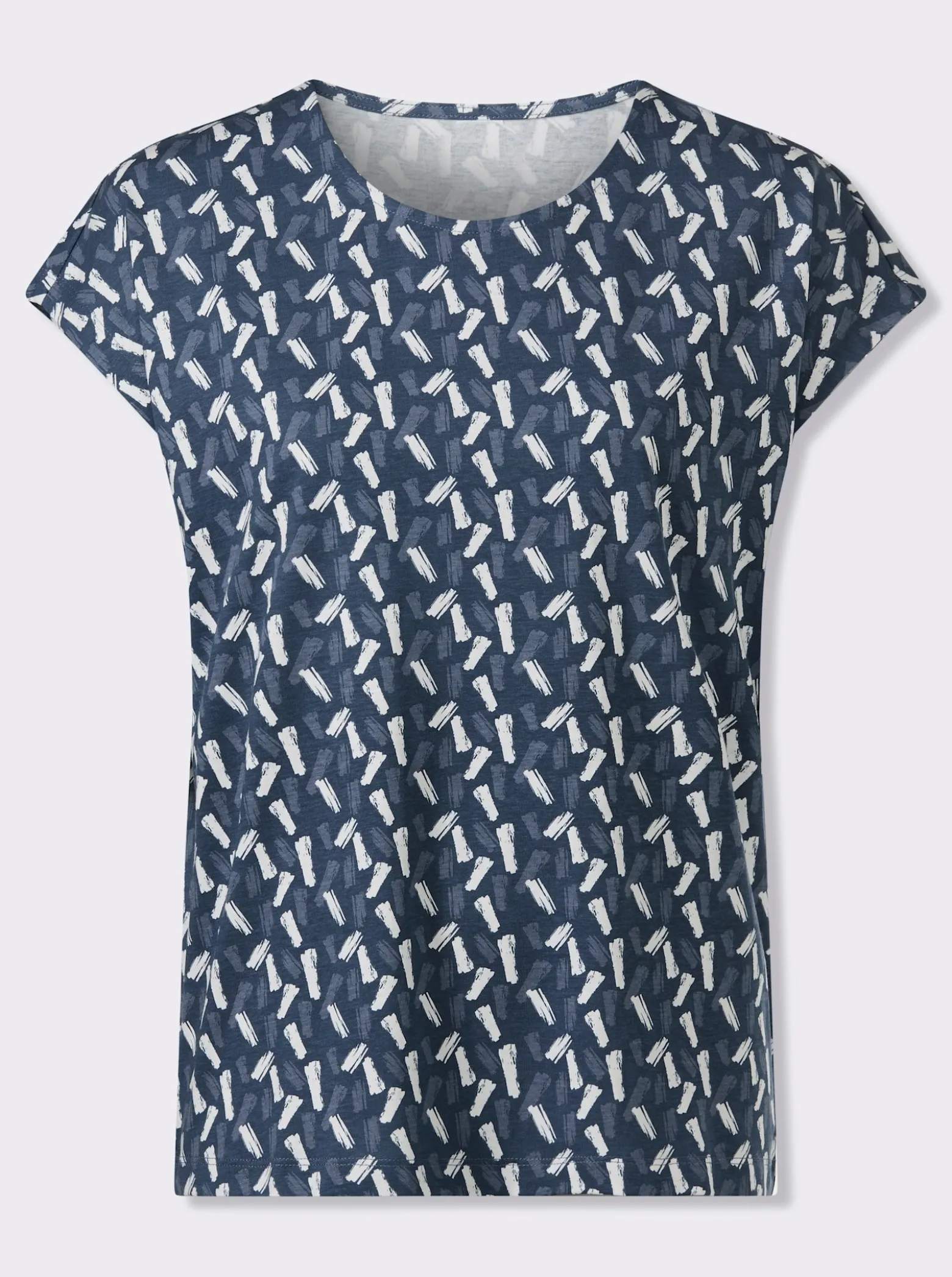 Kurzarmshirt im farbharmonischen Druckmuster