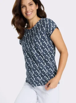 Kurzarmshirt im farbharmonischen Druckmuster
