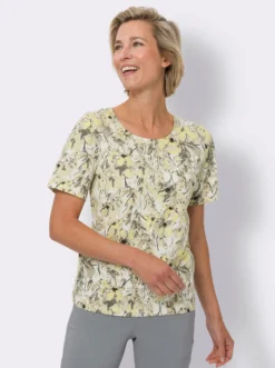 Kurzarmshirt im floralen Dessin