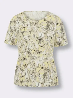 Kurzarmshirt im floralen Dessin