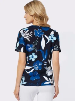 Kurzarmshirt im floralen Dessin