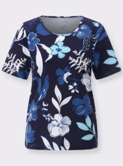 Kurzarmshirt im floralen Dessin