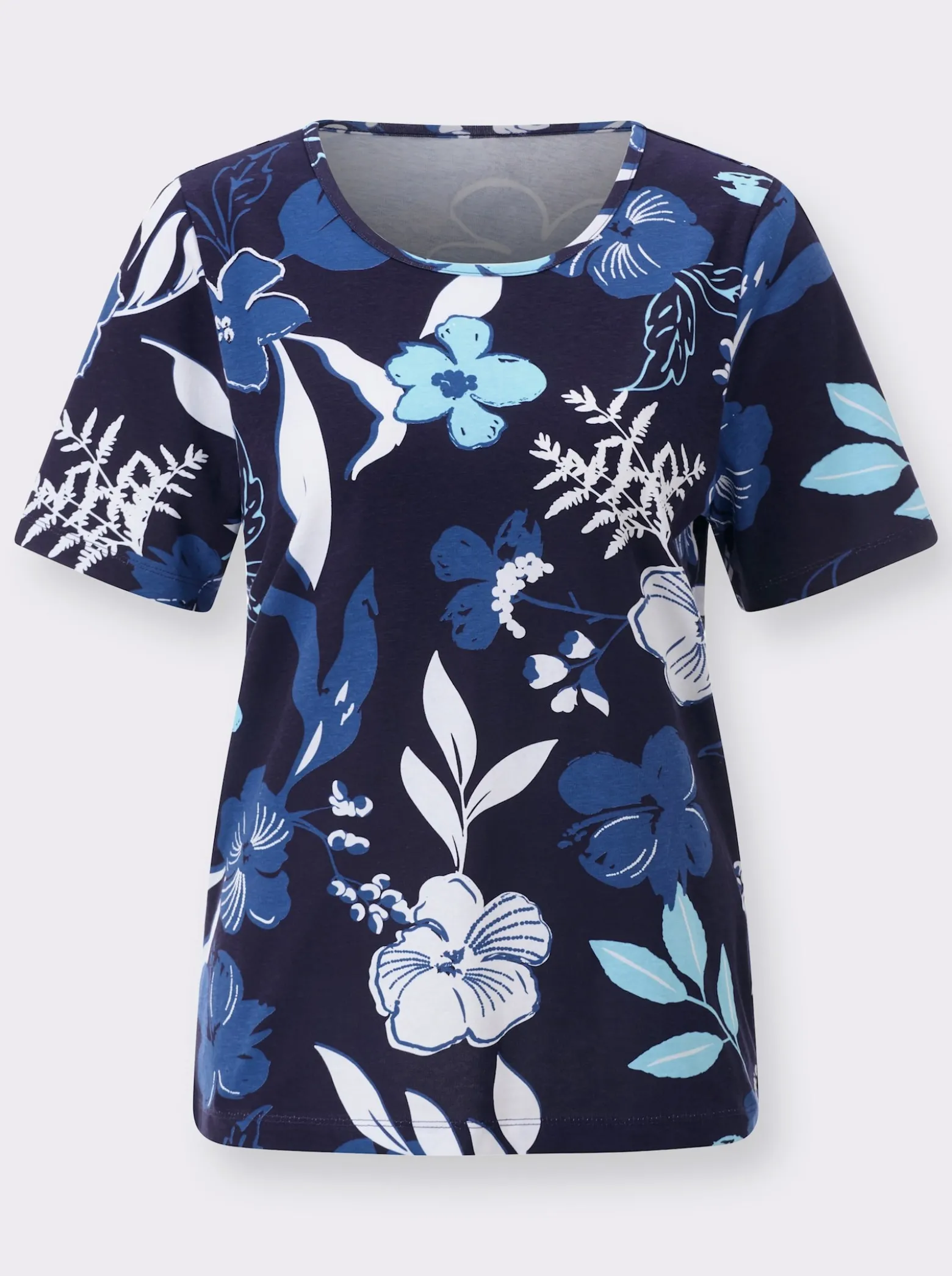 Kurzarmshirt im floralen Dessin