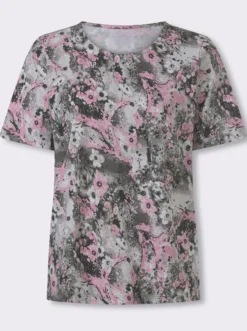 Kurzarmshirt im floralen Dessin