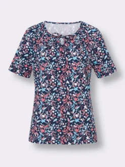 Kurzarmshirt im floralen Dessin