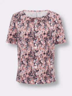 Kurzarmshirt im floralen Dessin