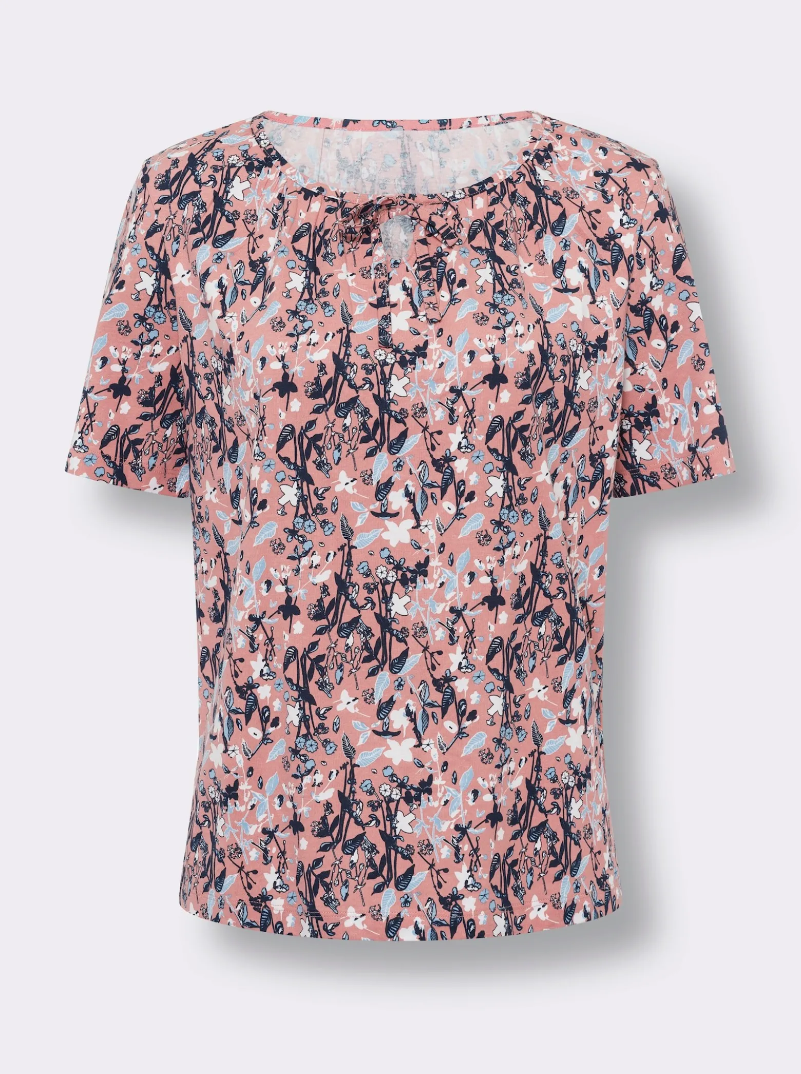 Kurzarmshirt im floralen Dessin