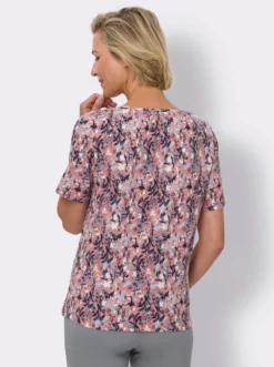 Kurzarmshirt im floralen Dessin