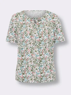 Kurzarmshirt im floralen Dessin