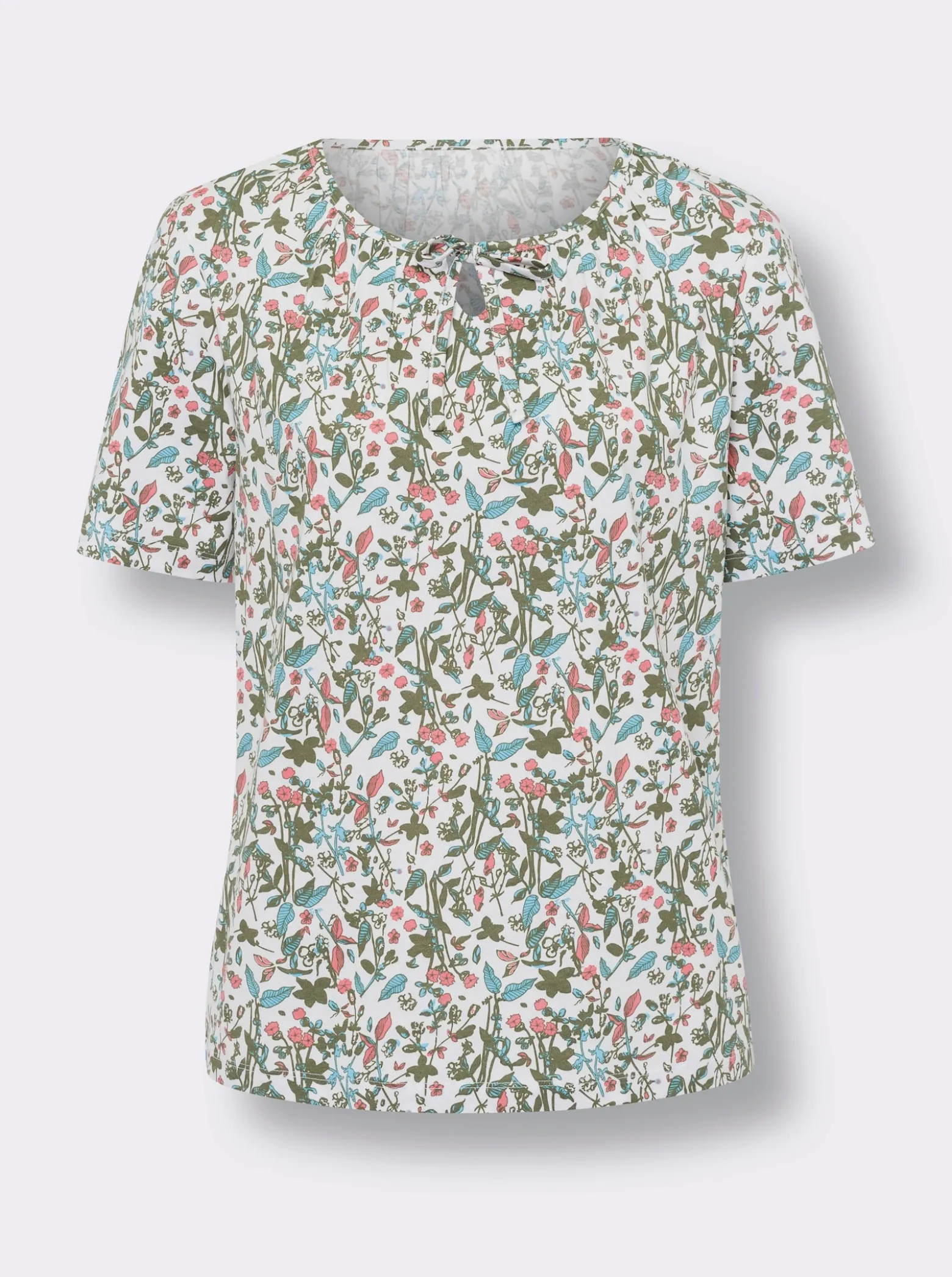 Kurzarmshirt im floralen Dessin