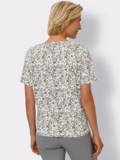 Kurzarmshirt im floralen Dessin