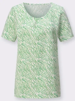 Kurzarmshirt im grafischen Druck-Muster