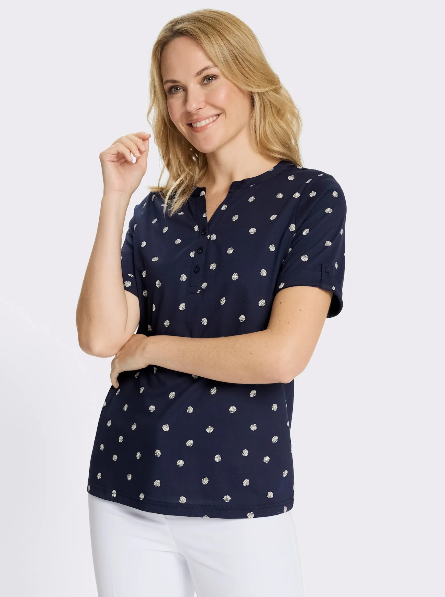 Kurzarmshirt im maritimen Dessin