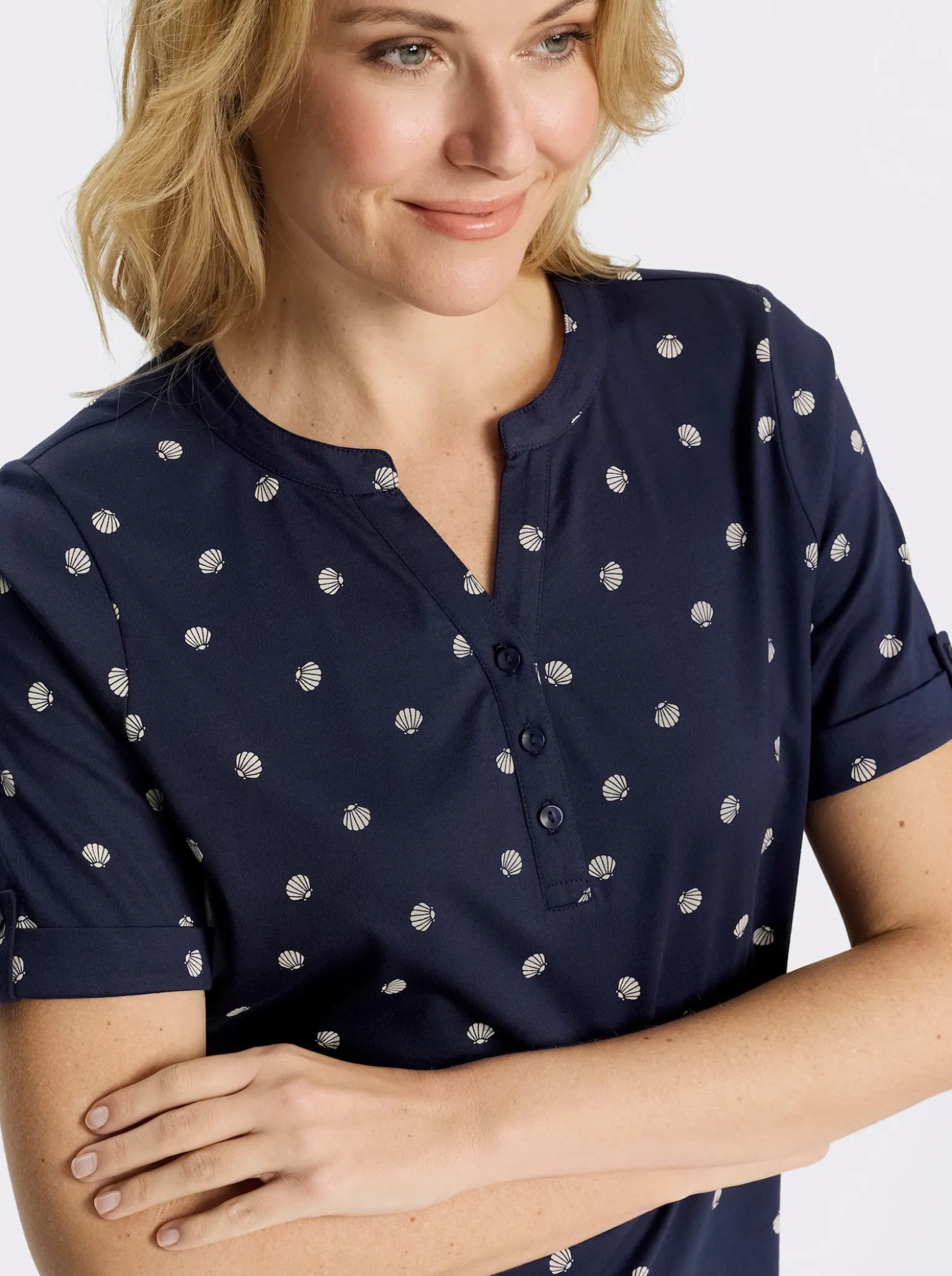 Kurzarmshirt im maritimen Dessin