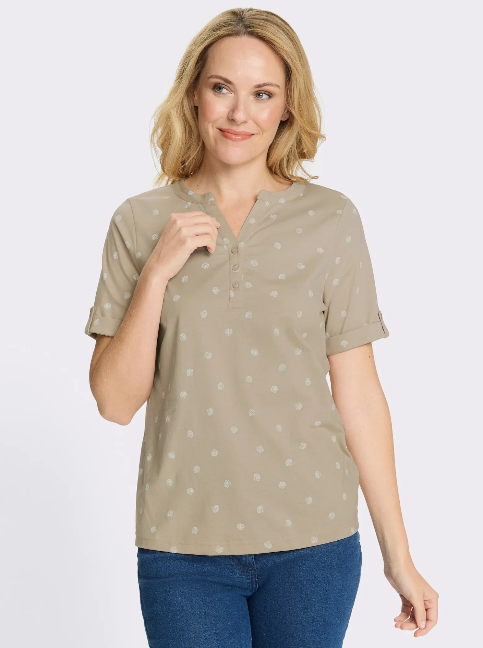 Kurzarmshirt im maritimen Dessin