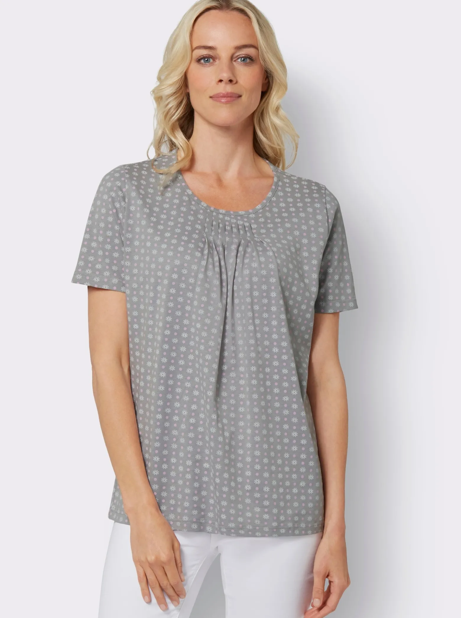 Kurzarmshirt im Minimaldessin