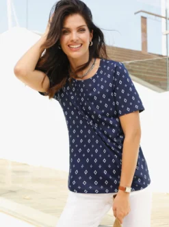 Kurzarmshirt im Minimal-Muster