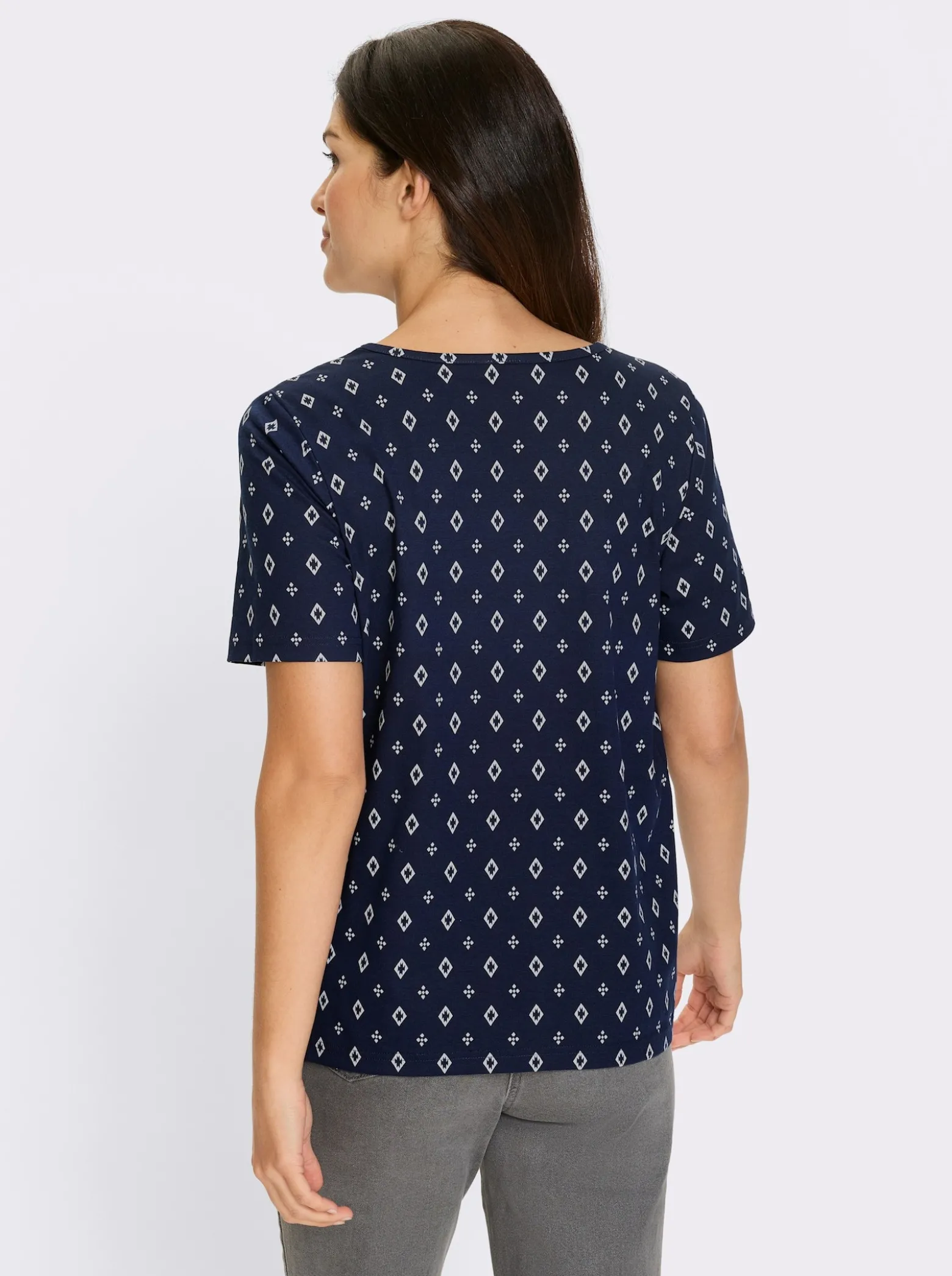 Kurzarmshirt im Minimal-Muster