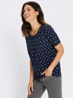 Kurzarmshirt im Minimal-Muster