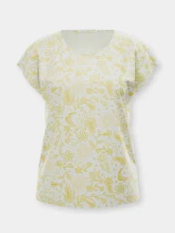 Kurzarmshirt im Paisley-Blüten-Mix