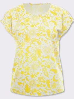 Kurzarmshirt im Paisley-Blüten-Mix