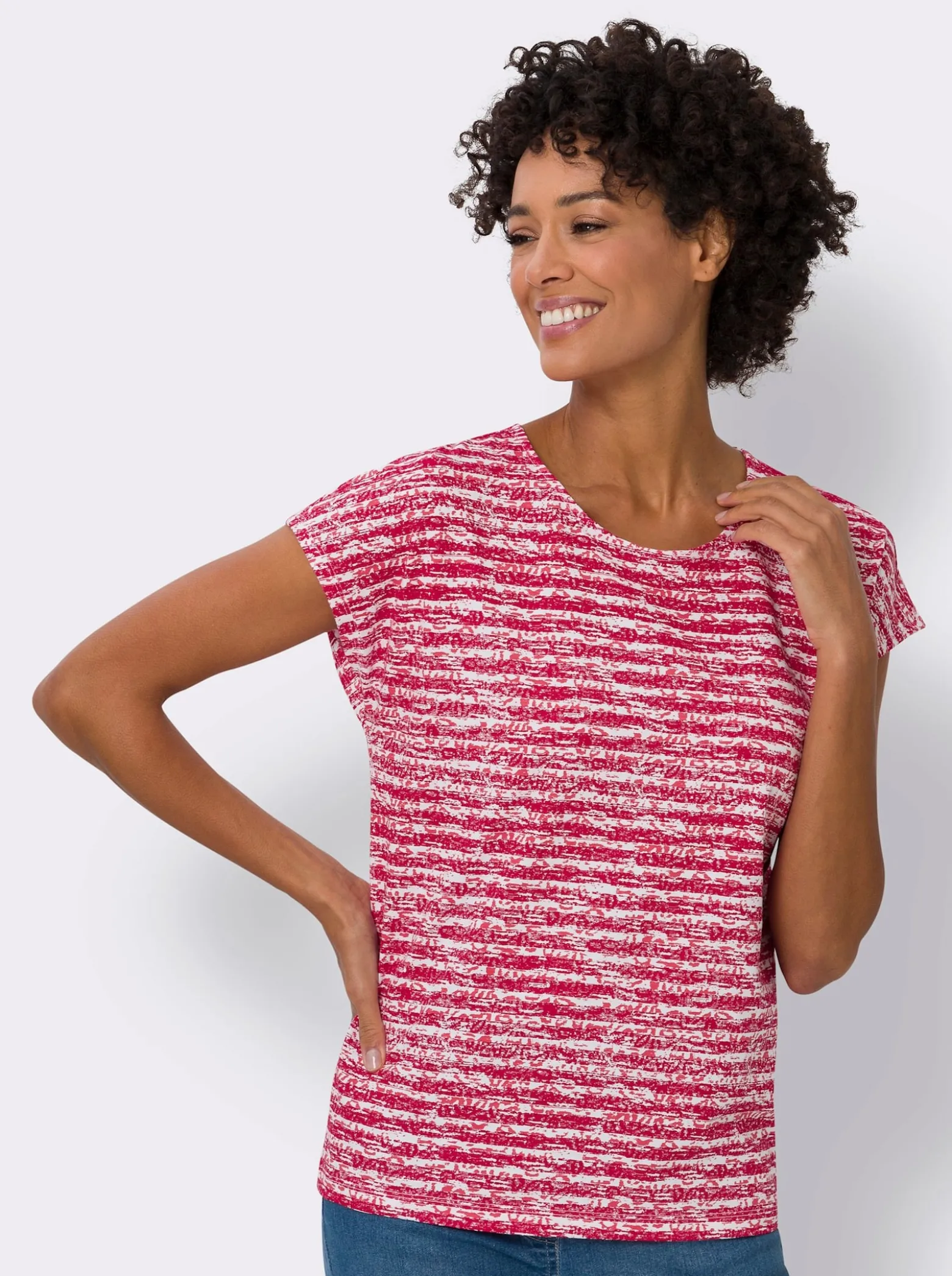 Kurzarmshirt im Ringel-Dessin