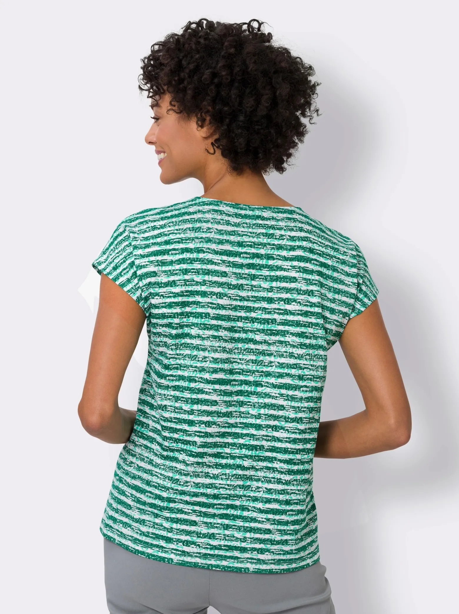 Kurzarmshirt im Ringel-Dessin