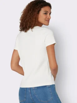 Kurzarmshirt in elastischer Ripp-Qualität