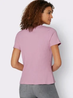 Kurzarmshirt in elastischer Ripp-Qualität
