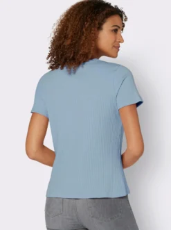 Kurzarmshirt in elastischer Ripp-Qualität