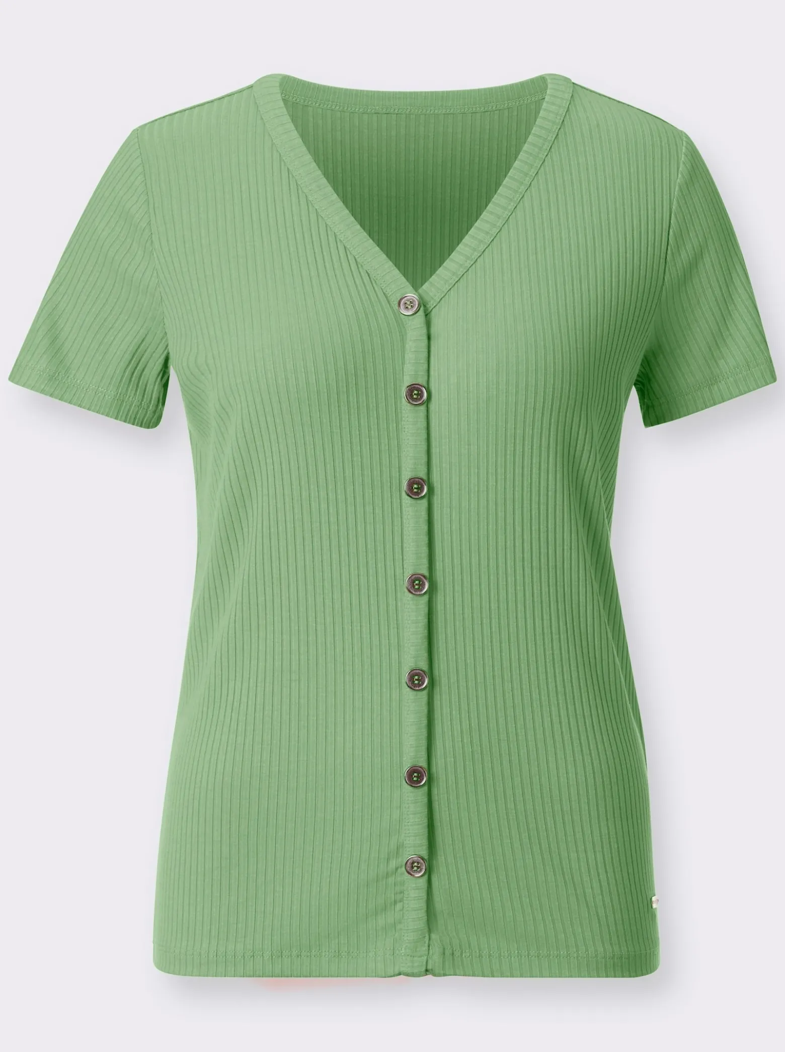 Kurzarmshirt in elastischer Ripp-Qualität