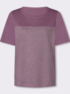 Kurzarmshirt in Melange-Optik