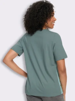 Kurzarmshirt in Melange-Optik