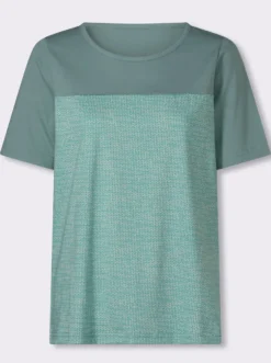 Kurzarmshirt in Melange-Optik