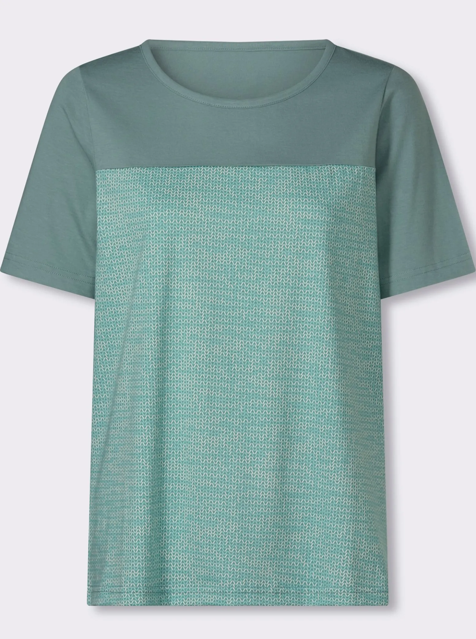 Kurzarmshirt in Melange-Optik