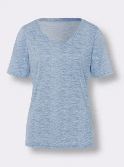 Kurzarmshirt in Melange-Optik