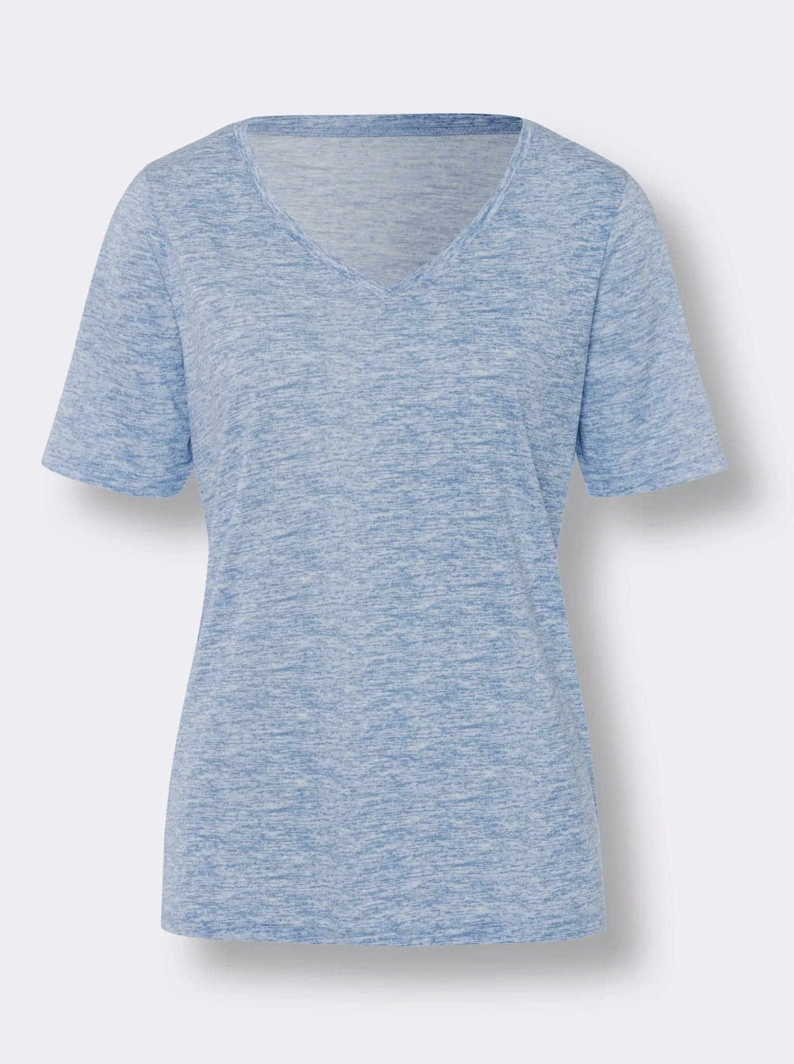 Kurzarmshirt in Melange-Optik