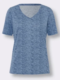 Kurzarmshirt in Melange-Optik