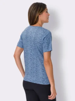 Kurzarmshirt in Melange-Optik