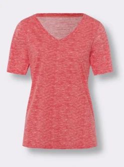 Kurzarmshirt in Melange-Optik