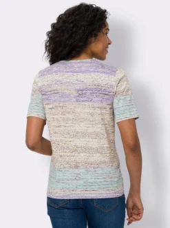 Kurzarmshirt in Melange-Optik