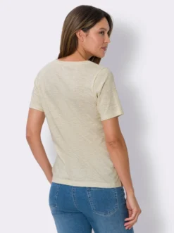 Kurzarmshirt in Melange-Optik