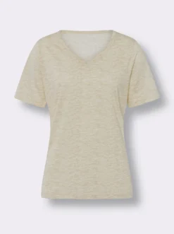 Kurzarmshirt in Melange-Optik