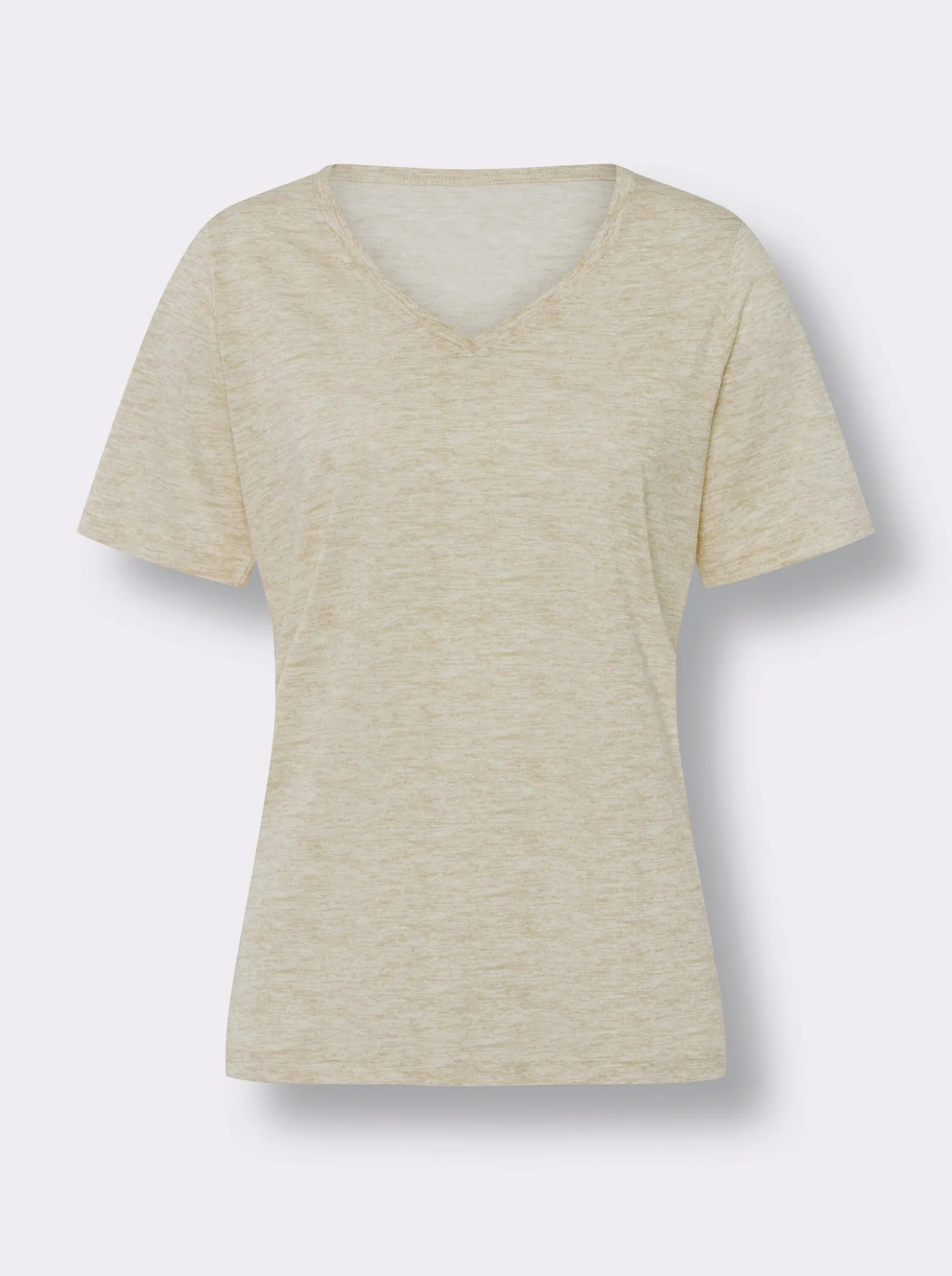 Kurzarmshirt in Melange-Optik