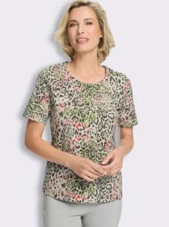 Kurzarmshirt mit Animal-Print