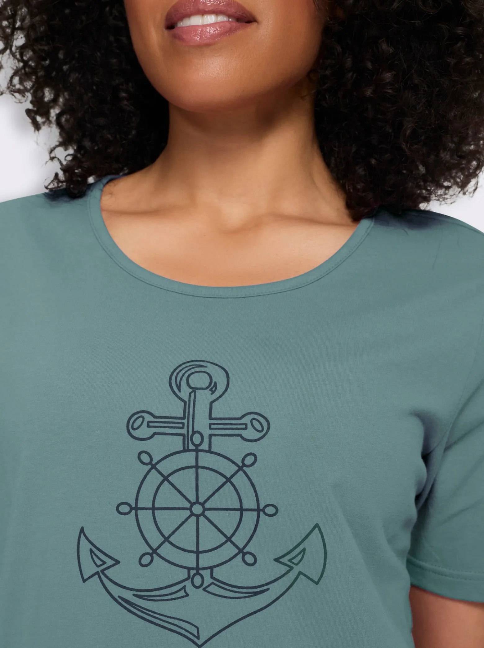 Kurzarmshirt mit Anker-Motiv