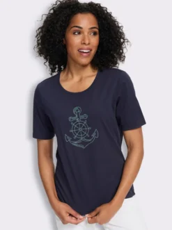 Kurzarmshirt mit Anker-Motiv