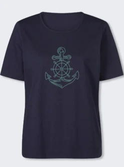 Kurzarmshirt mit Anker-Motiv